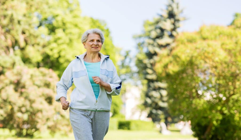 Senior-woman-walking-for-exercise-in-a-park