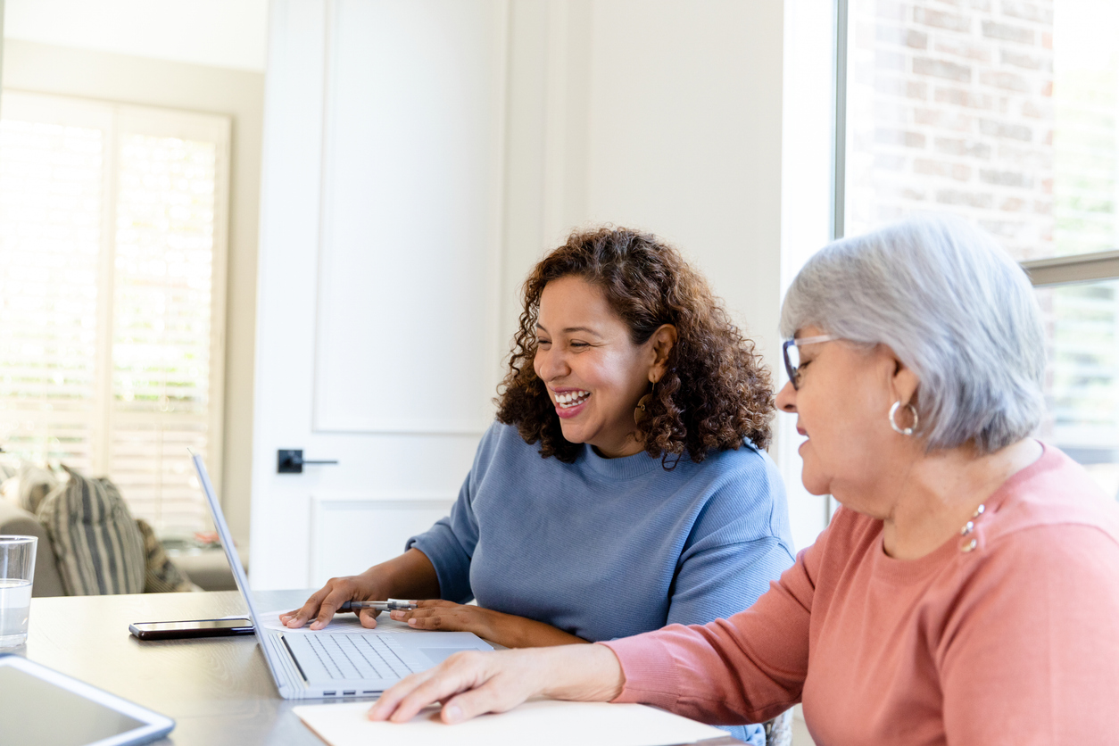 Daughter helps her senior mother